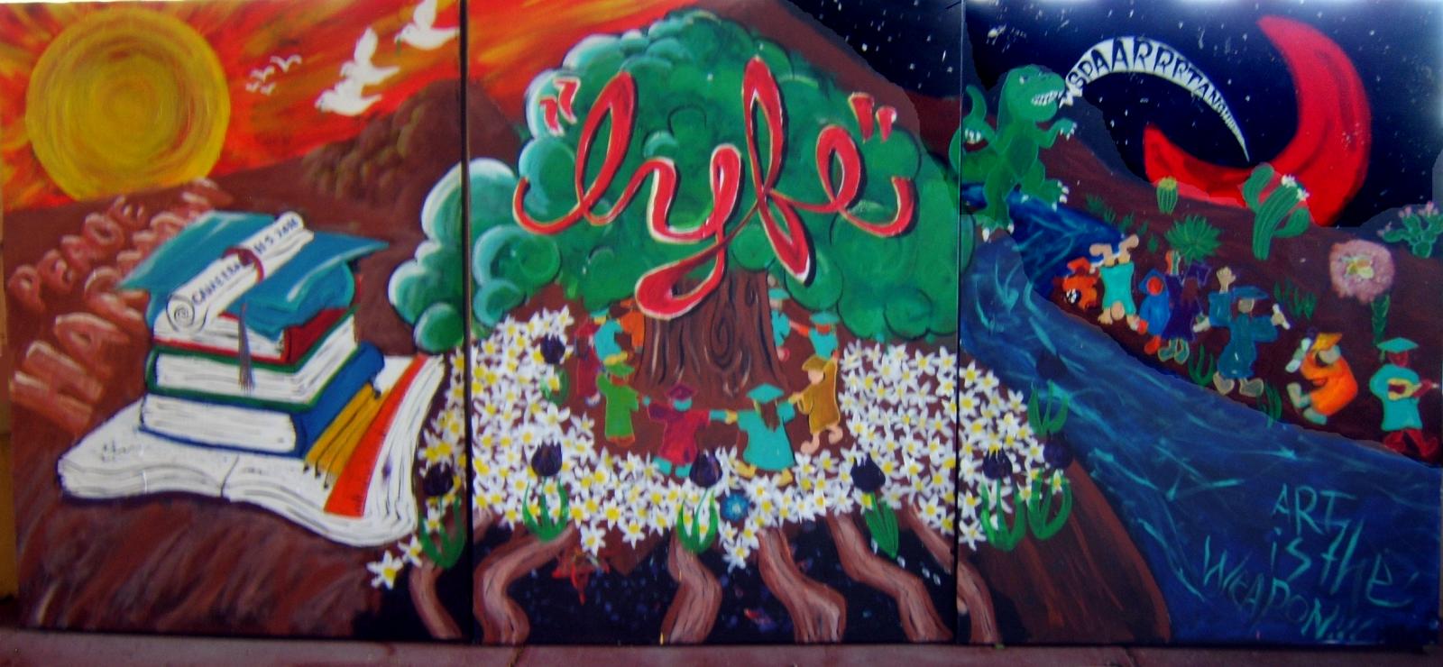 "Lyfe" Mural : Triptych created by Camelback High School Students with Artist-in-Residence Michael Butzine (2015)